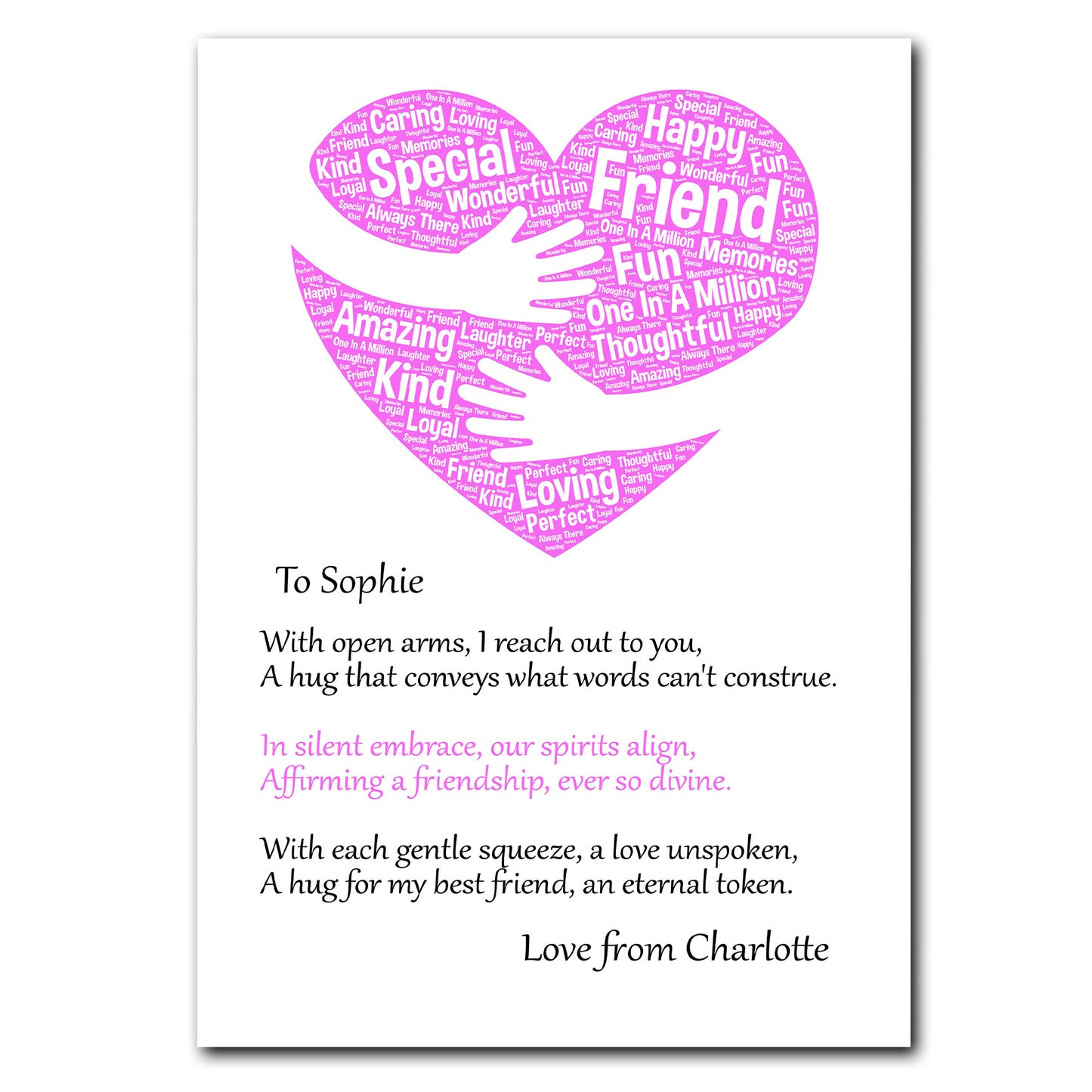 Personalised Heart Warming Best Friend Print