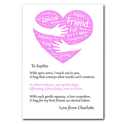 Personalised Heart Warming Best Friend Print