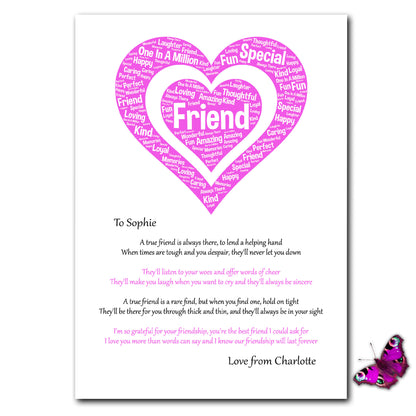 Beautiful Personalised Best Friend Print