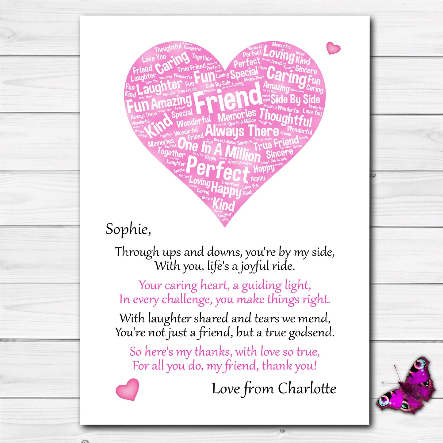 Personalised 'Thank You' Print For Your Special Friend