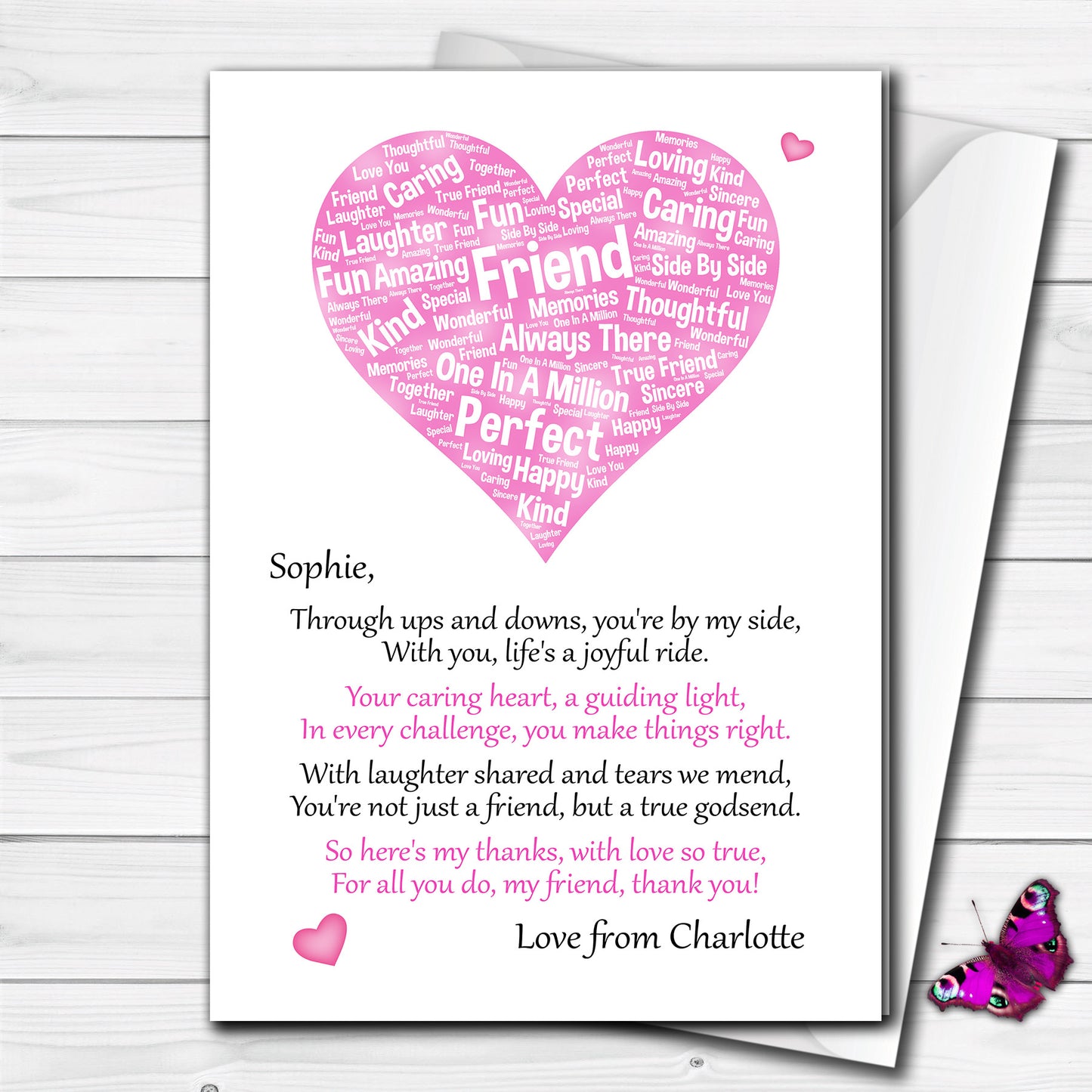 Personalised 'Thank You' Card For Your Special Friend