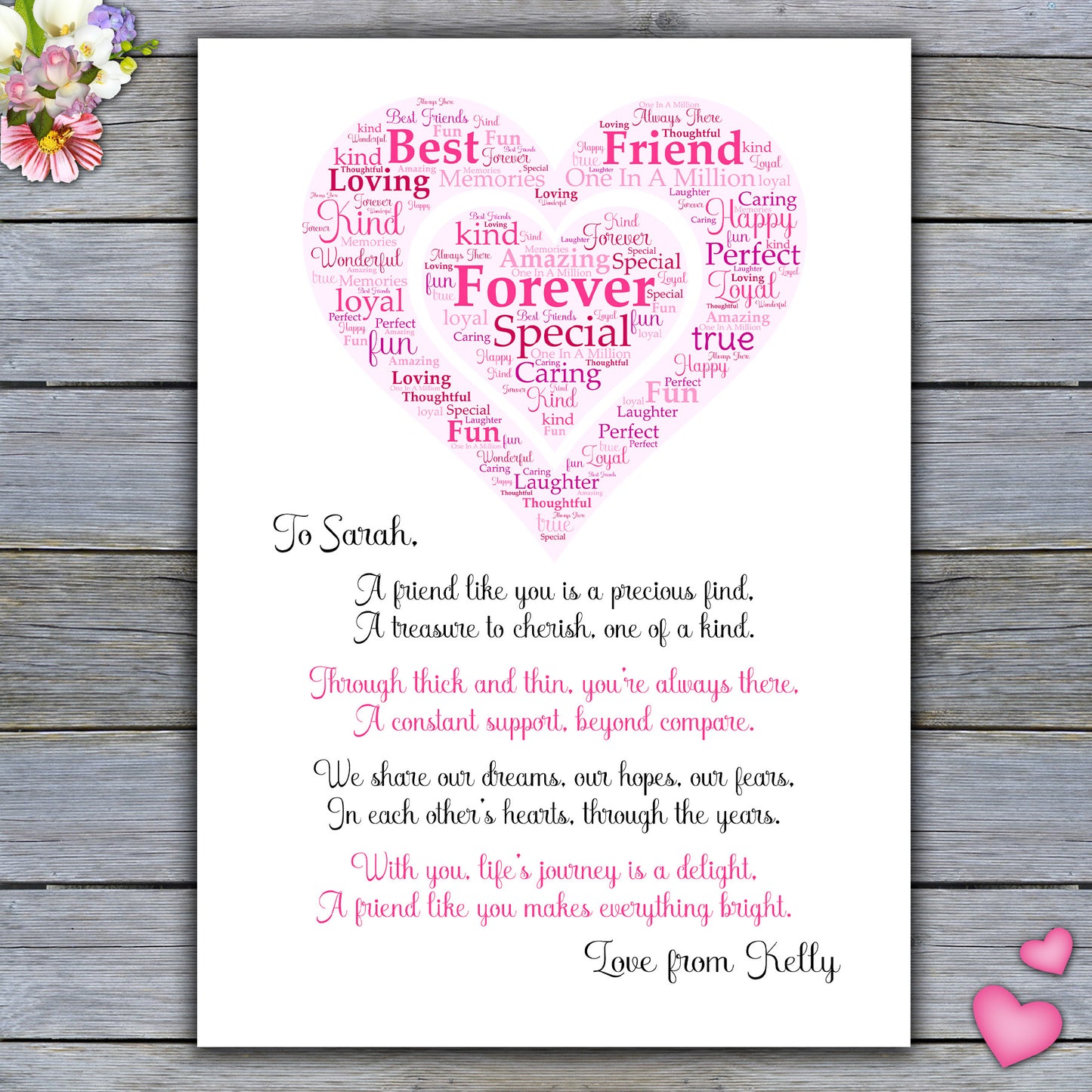 Gorgeous Personalised Best Friend Print