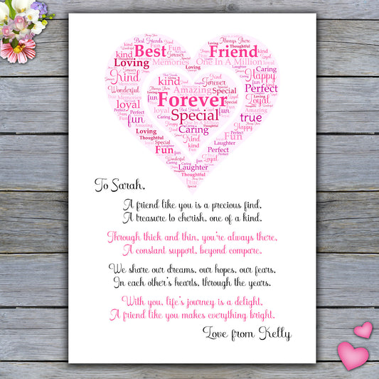 Gorgeous Personalised Best Friend Print