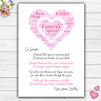 Gorgeous Personalised Best Friend Print