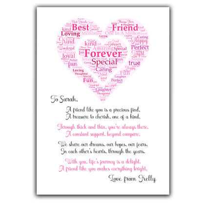 Gorgeous Personalised Best Friend Print