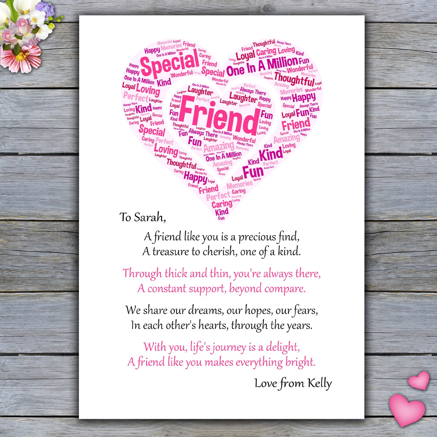 Gorgeous Personalised Best Friend Print