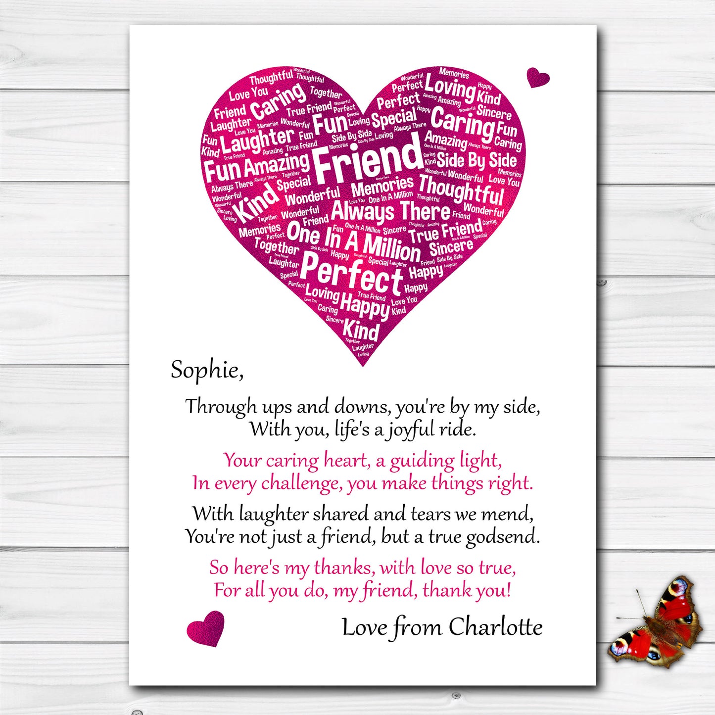 Personalised 'Thank You' Print For Your Special Friend