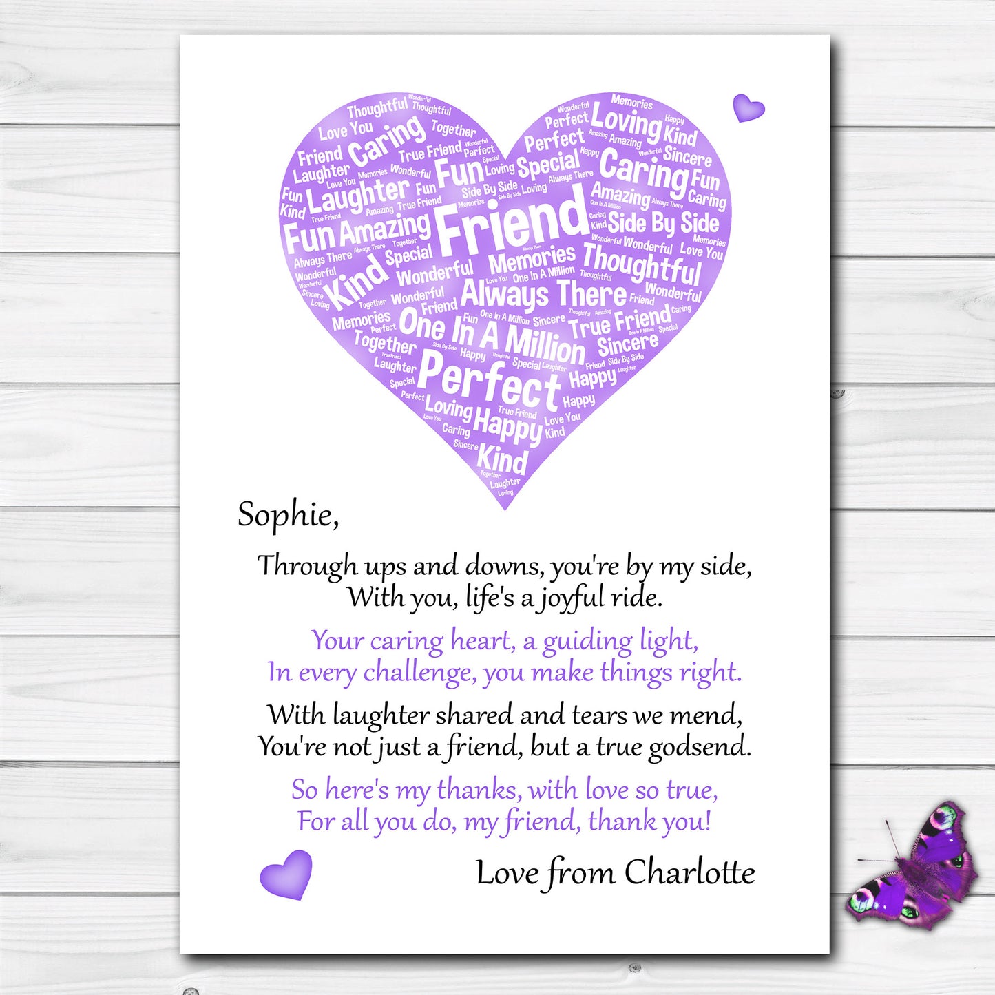 Personalised 'Thank You' Print For Your Special Friend