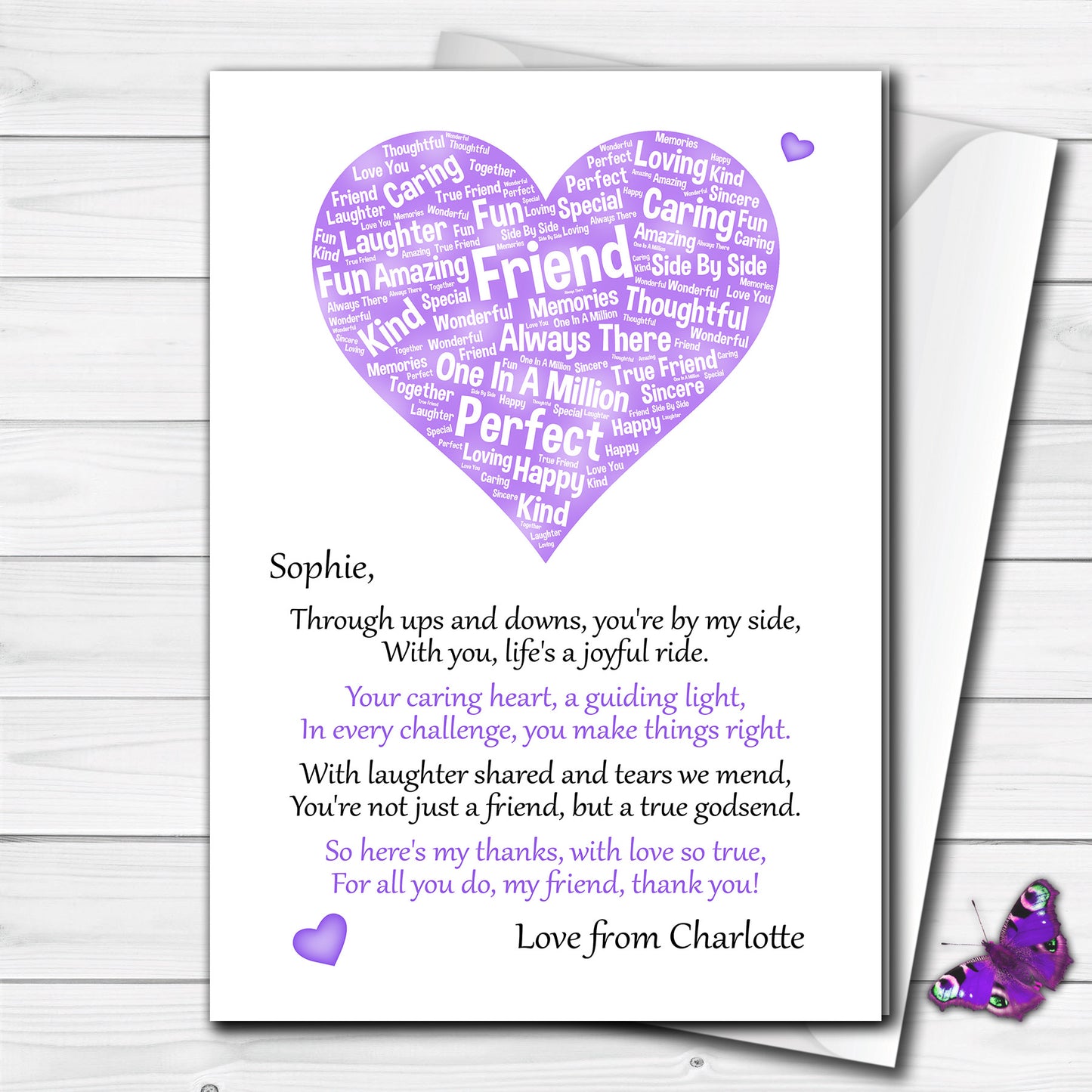 Personalised 'Thank You' Card For Your Special Friend