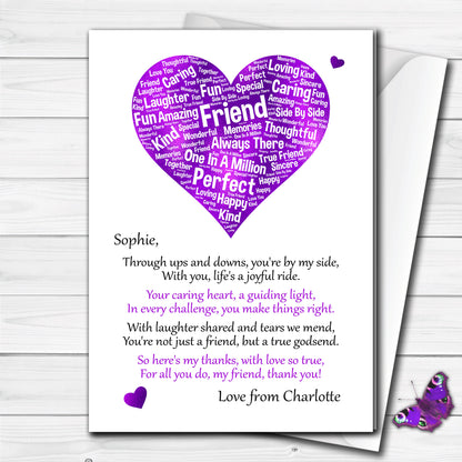 Personalised 'Thank You' Card For Your Special Friend