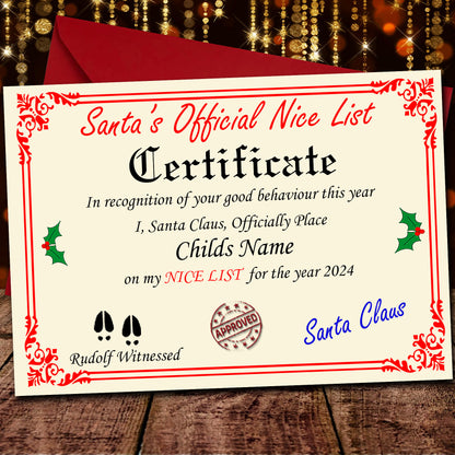 Santa's Naughty-Nice Personalised Certificate