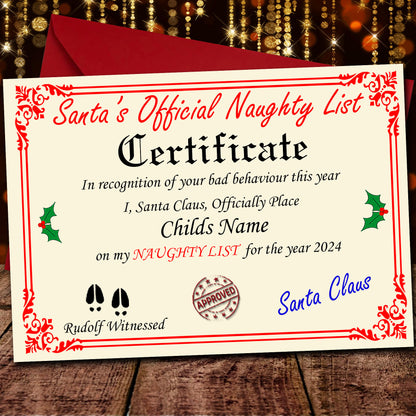 Santa's Naughty-Nice Personalised Certificate