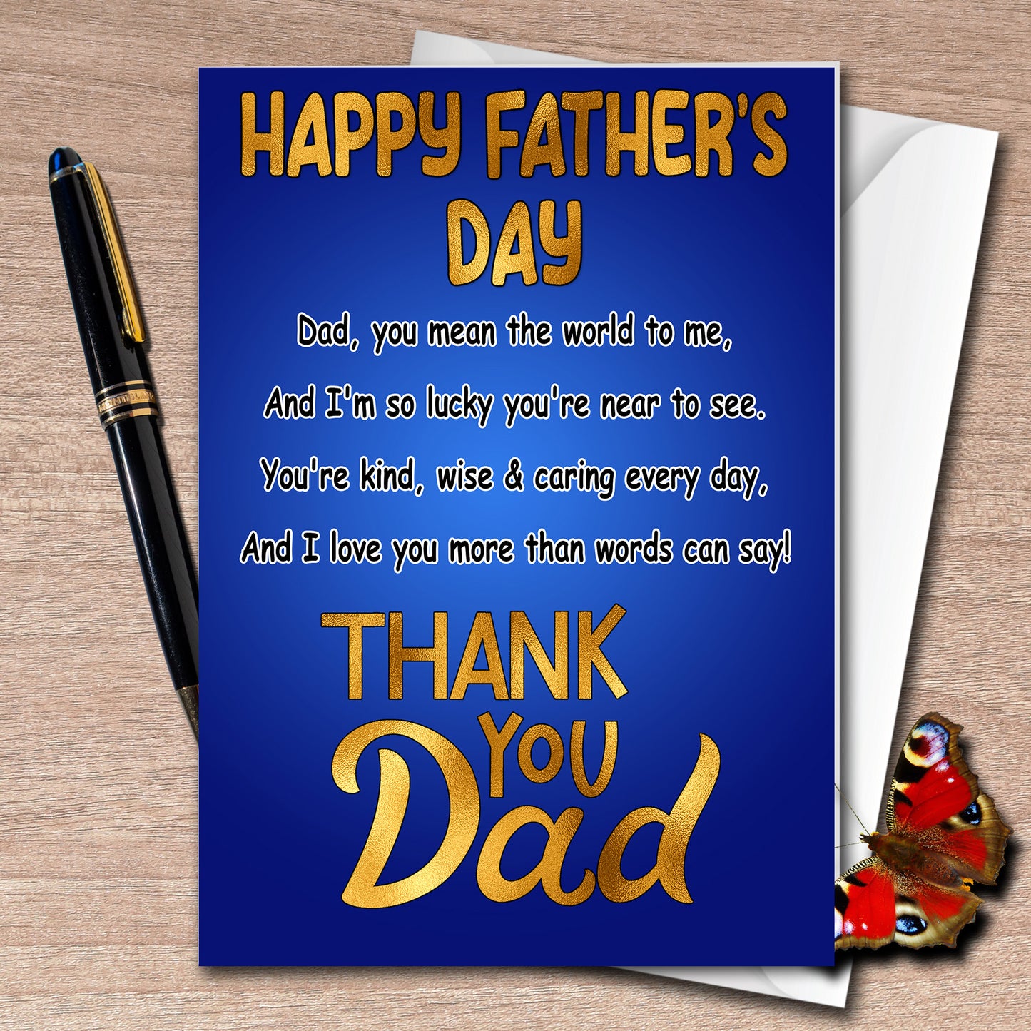 Father's Day Card Azure Blue