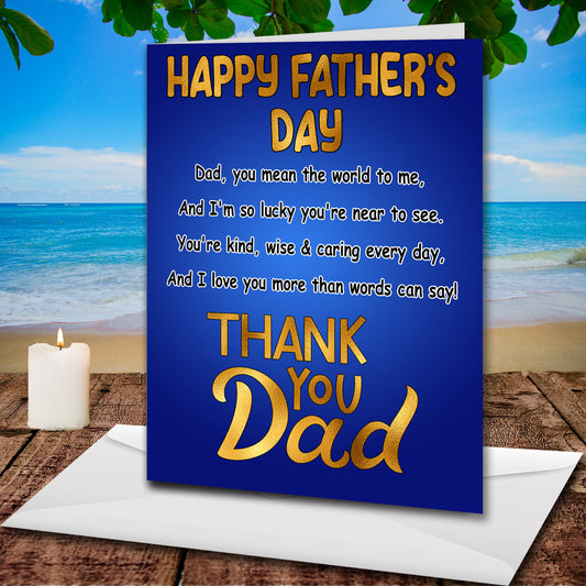 Father's Day Card Azure Blue