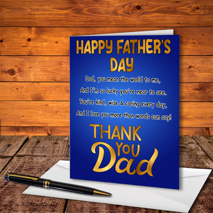 Father's Day Card Azure Blue